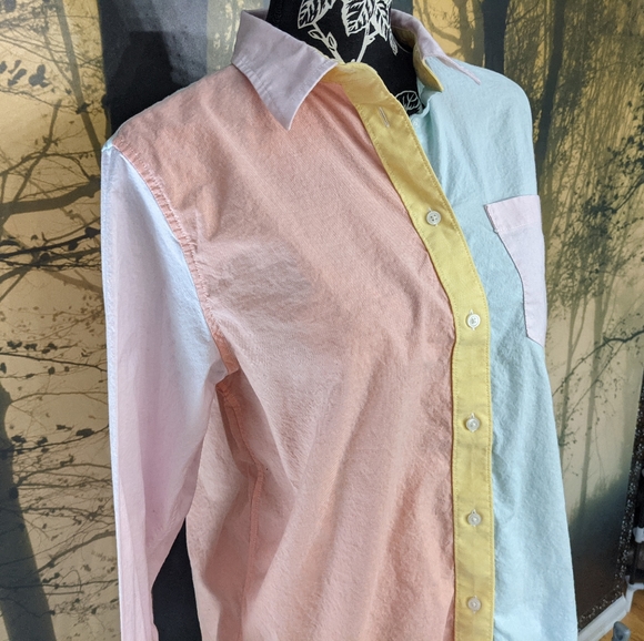 Pastel Rainbow Lands End Button Down - Picture 4 of 5